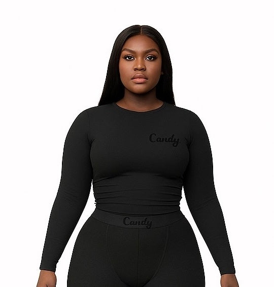 CANDY TOP | LONG SLEEVE RIBBED ATHLEISURE