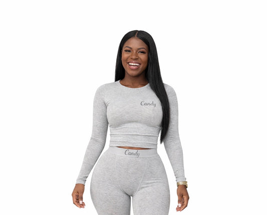 CANDY TOP | LONG SLEEVE RIBBED ATHLEISURE