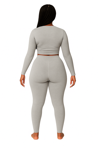 THE CANDY SET | PLUS SIZE RIBBED ATHLEISURE 2-PIECE SET