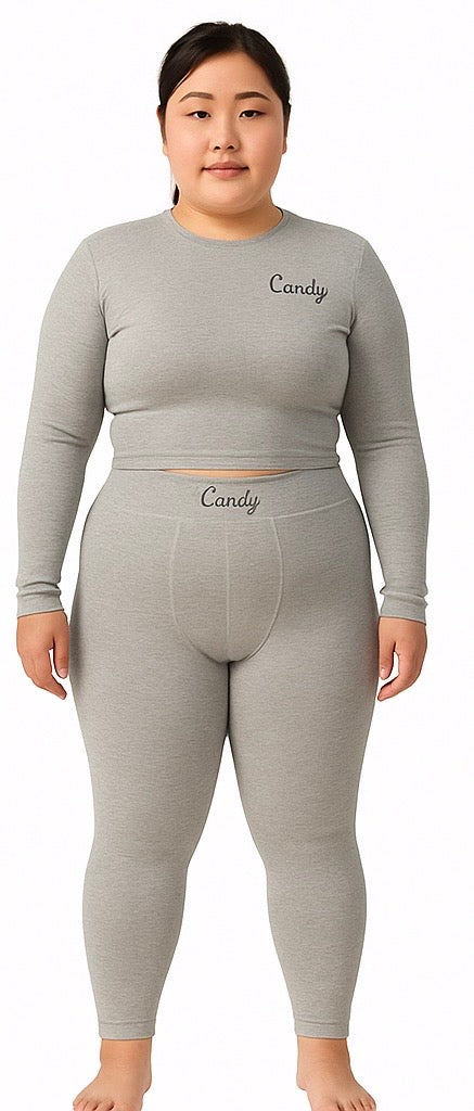 THE CANDY SET | PLUS SIZE RIBBED ATHLEISURE 2-PIECE SET